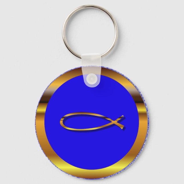 Ichthys Blue-Dourado Chaveiro (Frente)