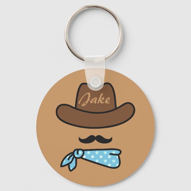 Ícone Cowboy com Chaveiro personalizado de bigode (Frente)