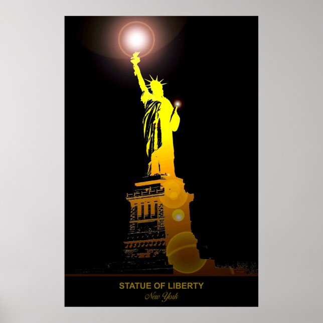 Ícone da Liberdade: Estátua do Poster de viagens d (Frente)