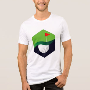 Ícone de Bola de Golfe Estilizado com Fundo Verde