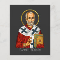 ícone de letra sérvia do santo Nicholas ortodox