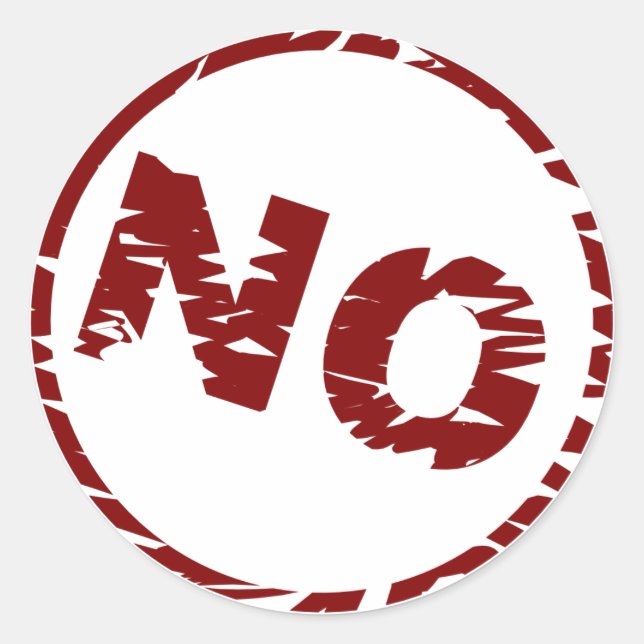 Ícone de validação - NÃO - Adesivo (Frente)