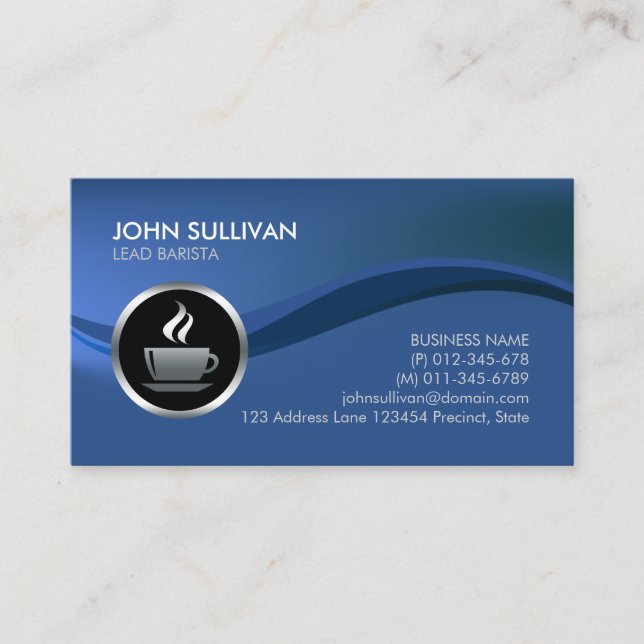 Ícone do Café Chrome Café Cartão de visita (Frente)