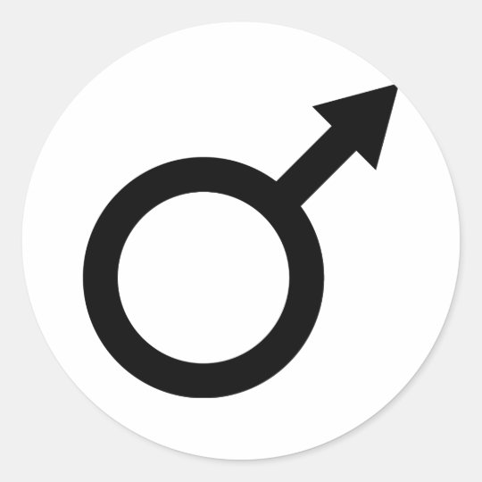 ícone masculino do sinal do homem negro adesivo redondo