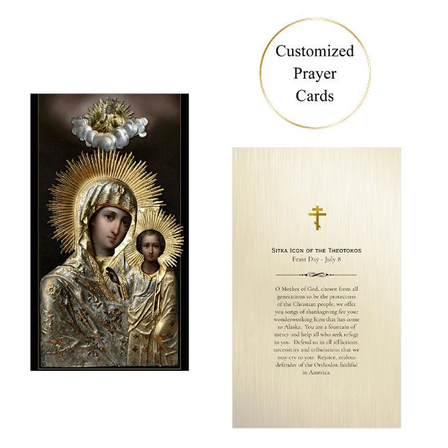 Ícone Sitka do Cartão de Oração Theotokos (Criador carregado)