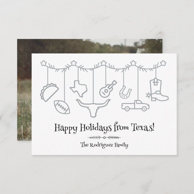 Ícones de suspensão de férias no Texas Silver (Frente/Verso)