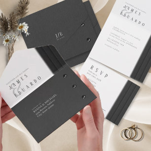 ID1090 de casamento preto e branco personalizado