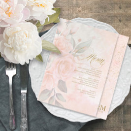 ID828 do Menu de Casamento de Rosas de Pincel Suav