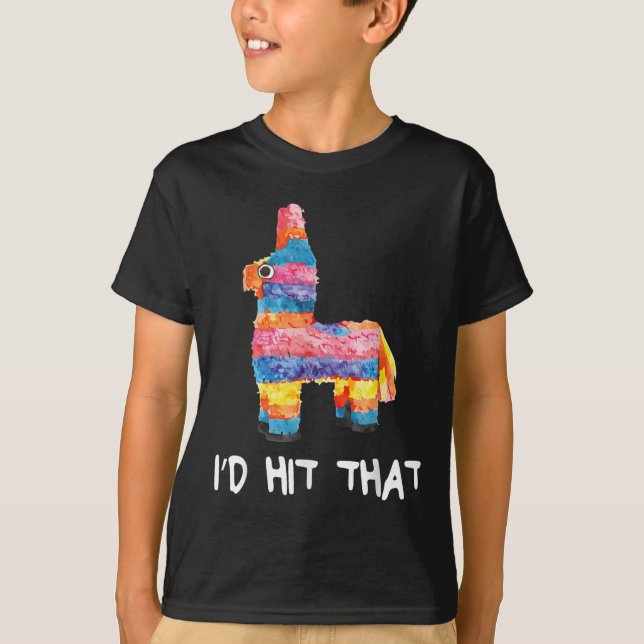 Id Atingiu Que Pinata Camisa Men Mulheres Crianças (Frente)