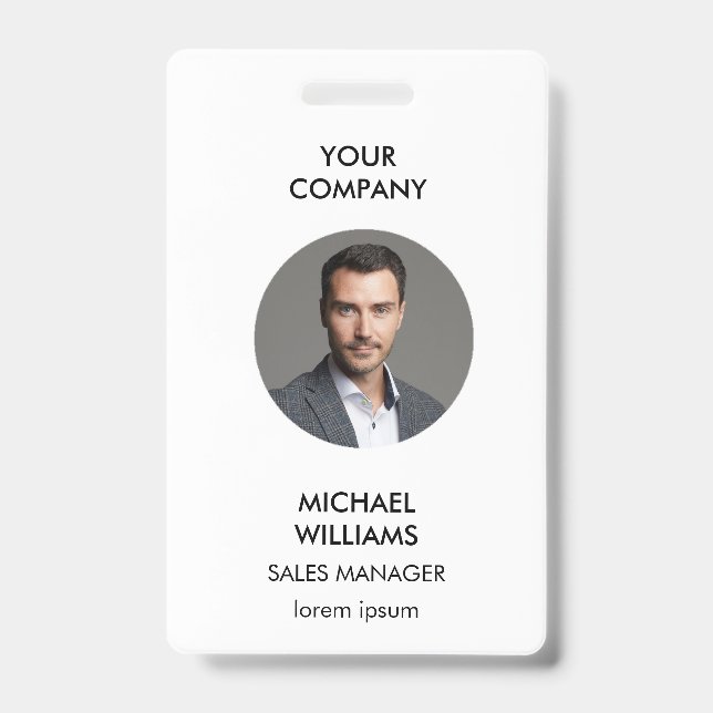ID de Foto Crachá Branco (Frente)