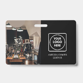 ID Personalizado Preto | Crachá de Funcionário Min