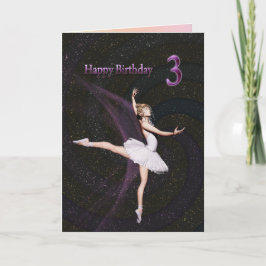 Idade 3, cartão de aniversário de bailarina