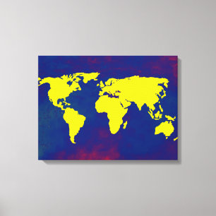 ideia da decoração do worldmap do yellow&blue