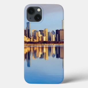 Ideia da skyline de Chicago com reflexão