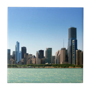 Ideia da skyline de Chicago pelo Lago Michigan