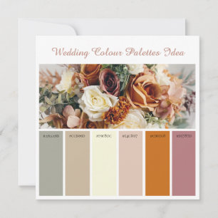 Ideia de Cartão de Paletas de Cores de Casamento