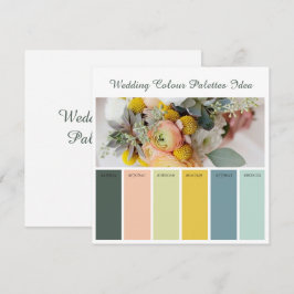 Ideia de cartão de paletas de cores de casamento