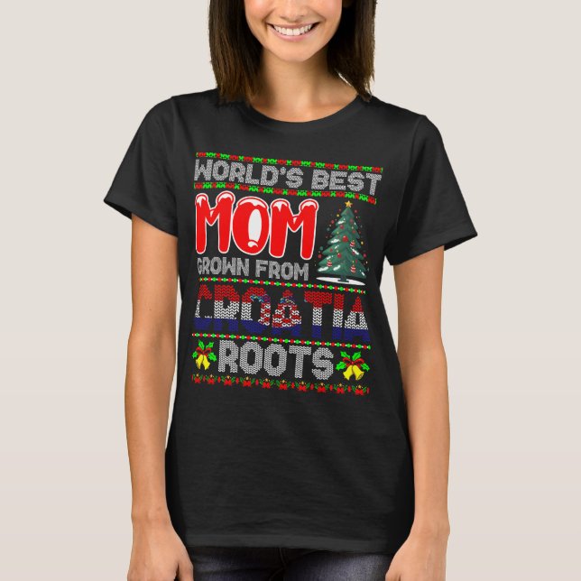 Ideia de Presente de Natal para Mãe Croácia Suéter (Frente)