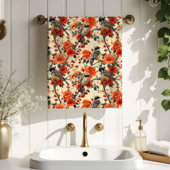 Ideia de Presente para Avós Toalha de Banho de Pás (Best Gift for Grandparents Fall Birds Bath Towel)