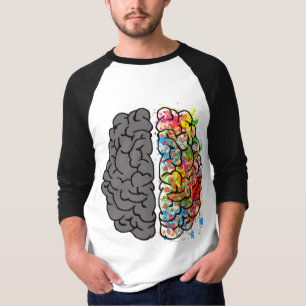 ideia de psicologia cerebral corações camisa polo