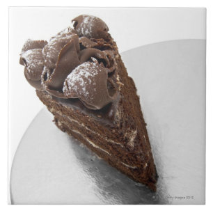 Ideia elevado de uma parte de bolo de chocolate