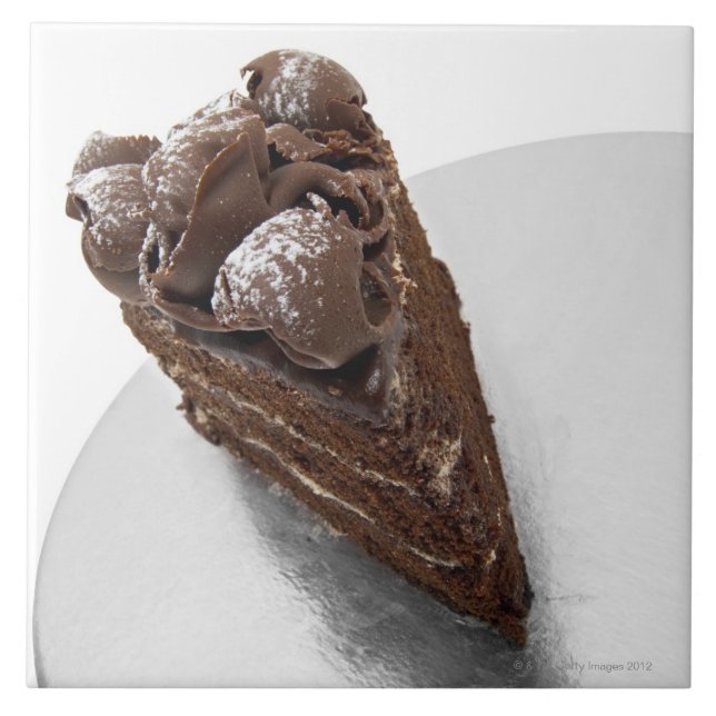 Ideia elevado de uma parte de bolo de chocolate (Frente)