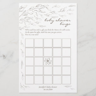 Ideia Simples de Jogo de Bingo para Chá de Bebê