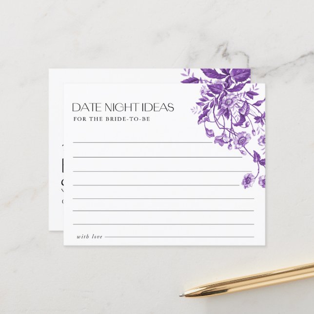 Ideias de Noite de Data de Chuveiro Nupcial Floral (Frente/Verso In Situ)