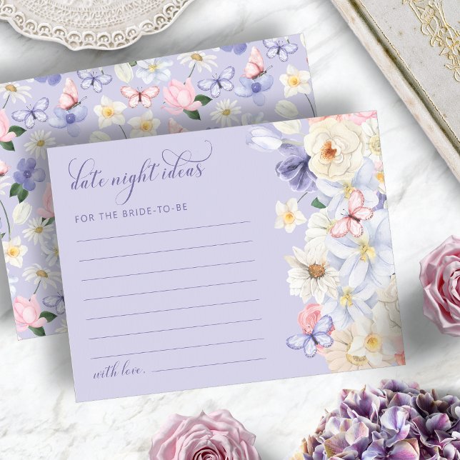 Ideias de Noite de Encontro Roxa Cartão (Purple Date Night Ideas Card
)