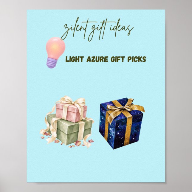Ideias de Presentes Light Azure Poster Estético Fo (Frente)