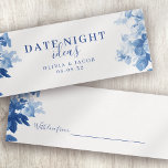 Ideias Noturnas Blue Floral Chá de panela Casament<br><div class="desc">Peça aos hóspedes para anotar suas ideias noturnas sobre esses cartões personalizados.</div>
