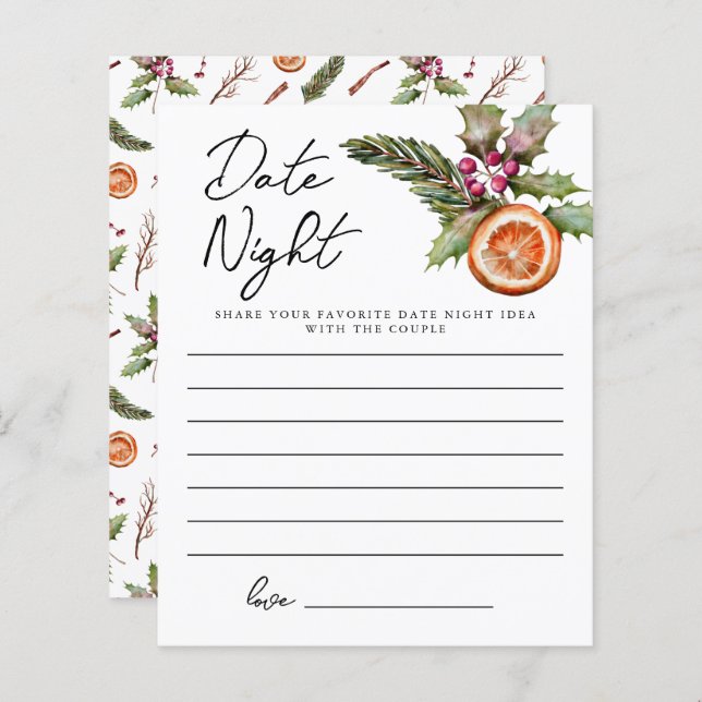 Ideias Noturnas de Data do Chá de panela de Natal (Frente/Verso)