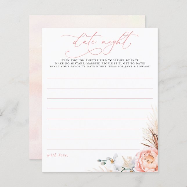 Ideias Noturnas de Data Floral da Grama Rosa-Pampa (Frente/Verso)