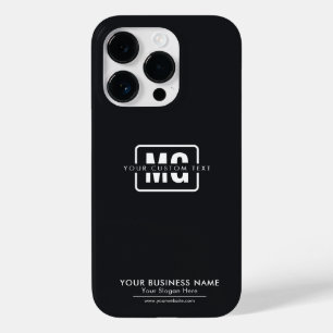 Identidade de negócios monogramada a preto elegant