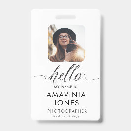 Identificação de HELLO Viagem Crachá de negócios P