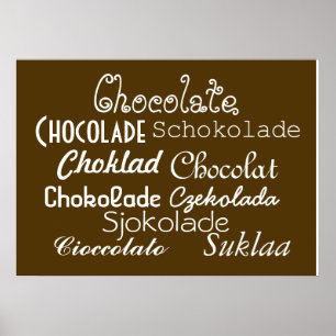 Idiomas do Chocolate Poster de 28" x 20" (Matte)