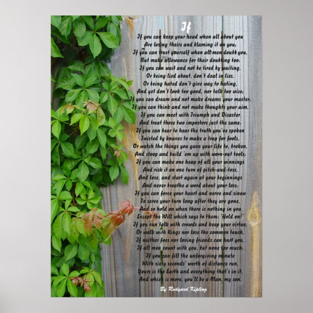 IF, Poema de Rudyard Kipling poster (Frente)