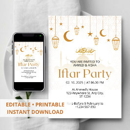 Iftar Convite jante ramadã, lenterro e mesquita