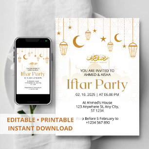 Iftar Convite jante ramadã, lenterro e mesquita