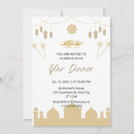 Iftar jantar convite ramadan com o hotel