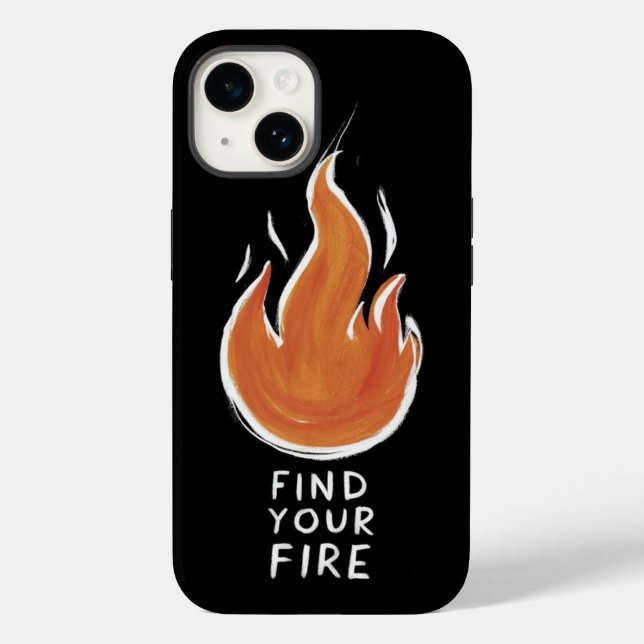 Ignite Your Passion | Hand-Drawn Fire iPhone 14 Ca (Verso)