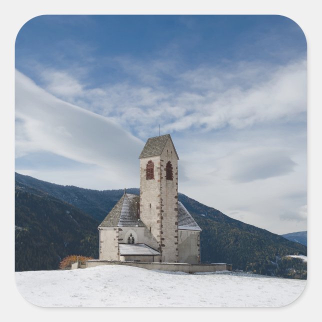 Igreja de St. Jakob na etiqueta de Villnöss (Frente)