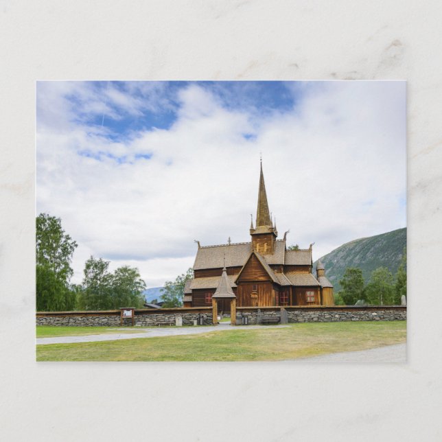 Igreja de Stave em Lom, cartão postal da Noruega (Frente)
