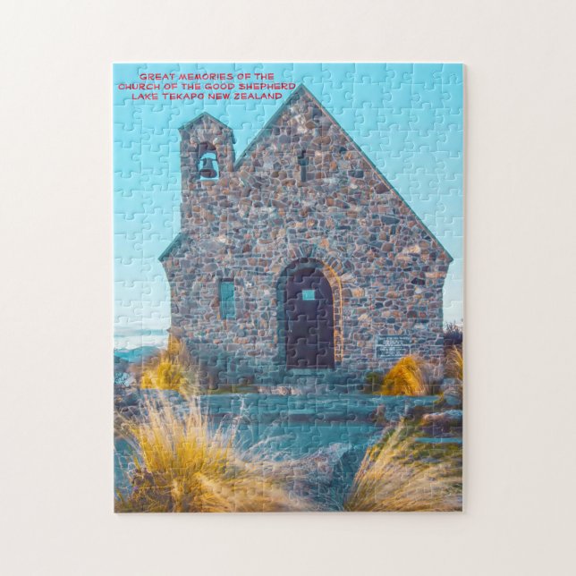 Igreja do Bom Pastor, Lago Tekapo. Quebra-cabeça (Vertical)