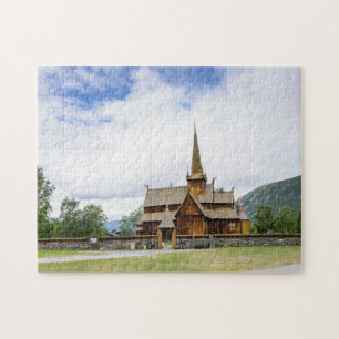Igreja do Stave em Lom, quebra-cabeça de Noruega