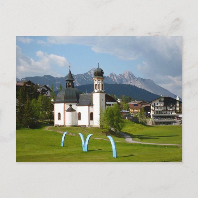 Igreja em Seefeld, Áustria - cartão postal (Frente)