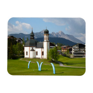 Igreja em Seefeld, ímã retangular de Áustria