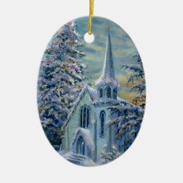"Igreja na Neve" Enfeite