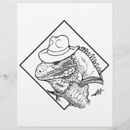 Iguana Jones - Página de colorir.