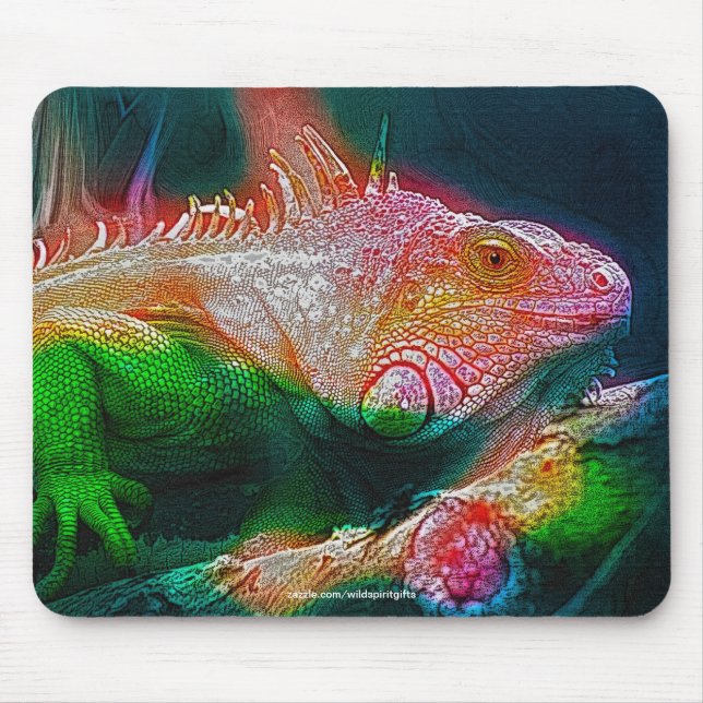 Iguana Lizard Reptile Wildlife Art Mousepad (Frente)